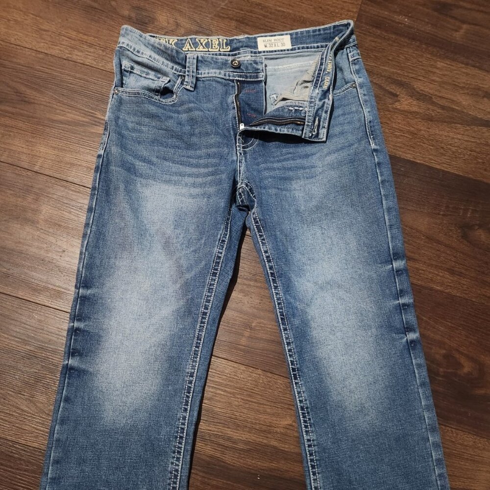 TK AXEL Jeans, Men's Size 32x30 Blue, Denim,‎ medium  Wash, Slim Boot